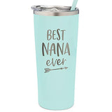 SassyCups Best Nana Ever Tumbler | 22 Ounce Engraved Mint Stainless Steel Insulated Travel Mug with Lid and Straw | Nana Tumbler | For Nana | World's Best Nana | New Nana | Nana Birthday | Nana To Be