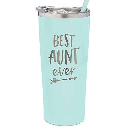 SassyCups Engraved Best Aunt Ever Stainless Steel Insulated Tumbler, 22 Fl  Oz, Mint 