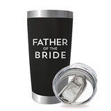 SassyCups Father of the Bride Tumbler | 20 Ounce Engraved Black Stainless Steel Insulated Travel Mug | Thank You to Brides Father | Daughter Engagement | Wedding Rehearsal | Brides Dad Birthday Cup