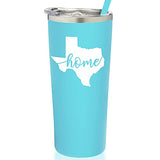 SassyCups Texas Mug | Vacuum Insulated Stainless Steel Texas Tumbler Cup | Texas Theme Graduation | Moving Away Travel Mug For Texans | Texas Coffee Cup | Texas Home Decor (22 Ounce, Aqua Blue)