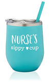 SassyCups Funny Nurse Tumbler | Stainless Steel Vacuum Insulated Travel Mug for Women | New RN Nurse | Nurses Day Week | Nursing Graduation | Nurse Practitioner (12 Ounce, Mint)