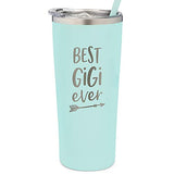 SassyCups Best Gigi Ever Tumbler | 22 Ounce Engraved Mint Stainless Steel Vacuum Insulated Travel Mug with Slide Close Lid and Straw | | World's Best Gigi | New Gigi Birthday Present | Gigi To Be