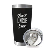 SassyCups Best Uncle Ever Tumbler | Engraved Vacuum Insulated Stainless Steel New Uncle Mug with Lid | Fun Uncle Birthday Cup | Promoted to Uncle Announcement | Uncle Again | Uncle To Be (20 oz,Black)